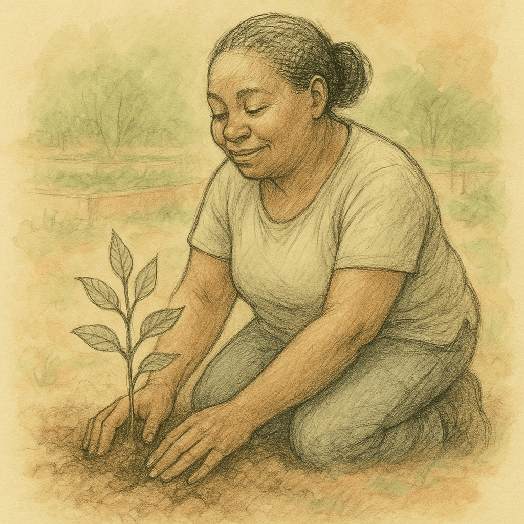 Humans flourishing together, illustrating our mission